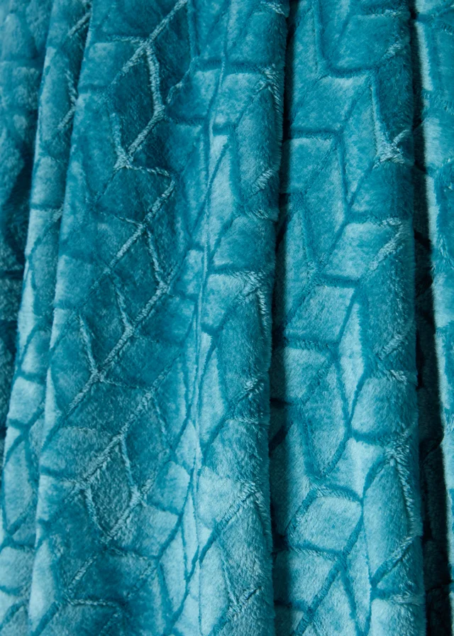 Blue Chevron Embossed Fleece
