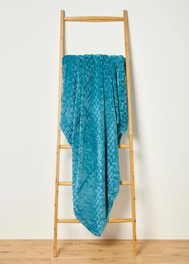 Blue Chevron Embossed Fleece