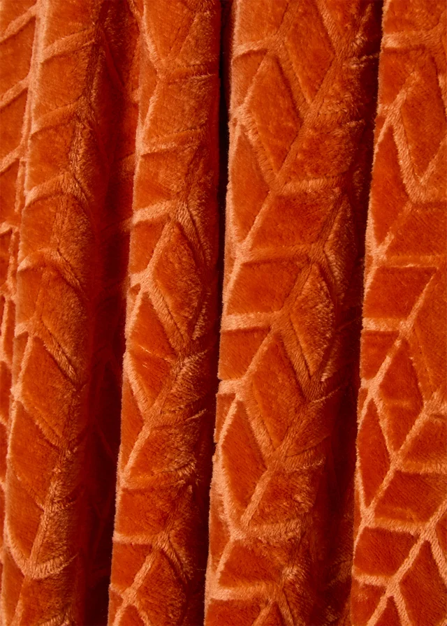 Rust Embossed Fleece Throw