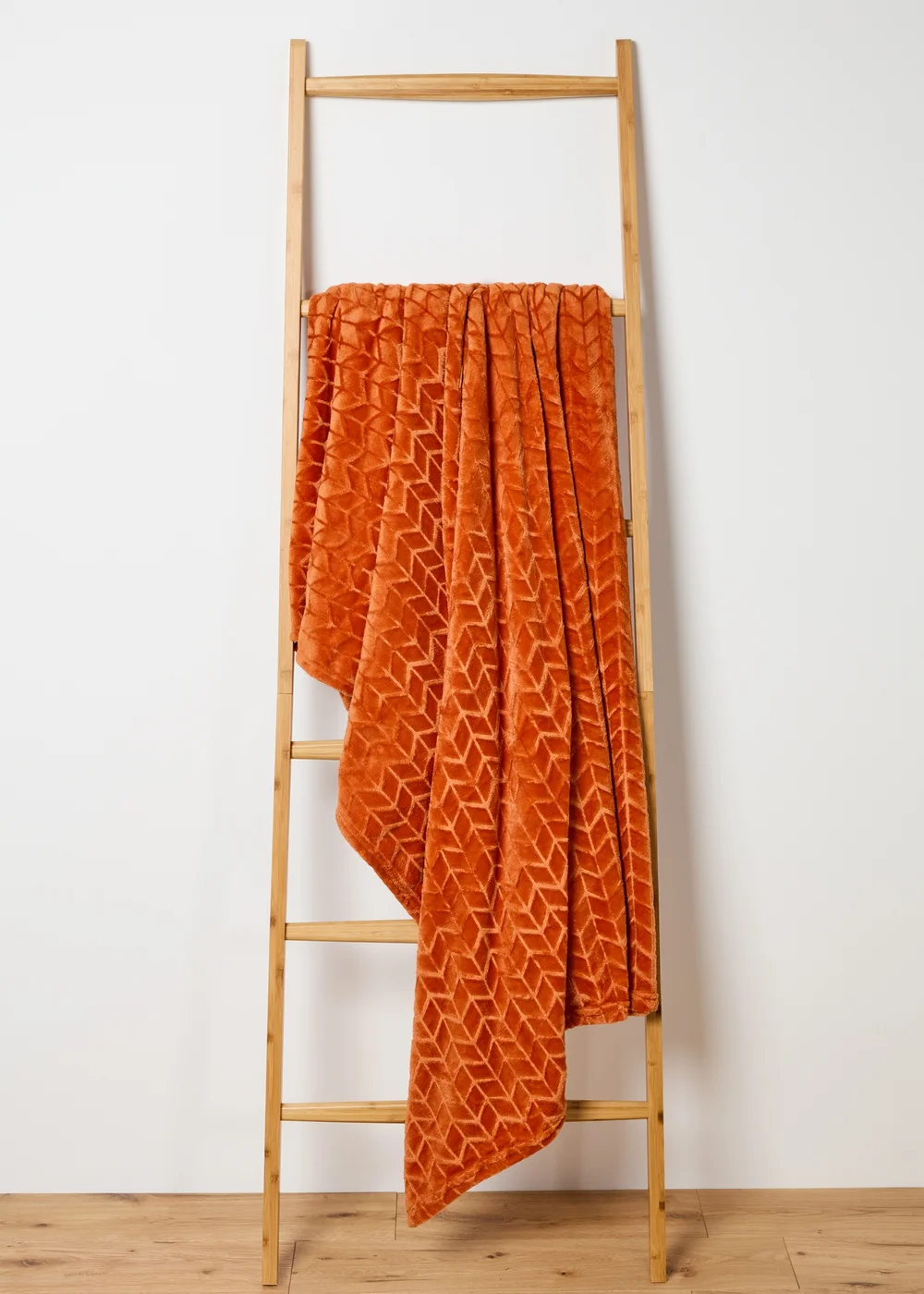 Rust Embossed Fleece Throw Image 1