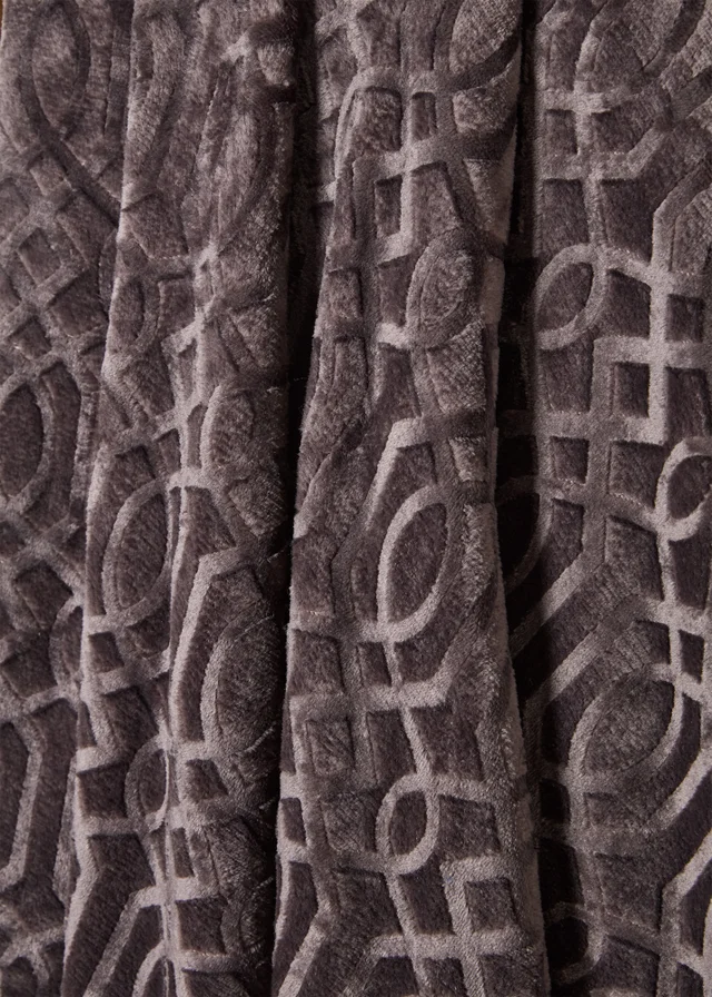 Charcoal Embossed Fleece Throw