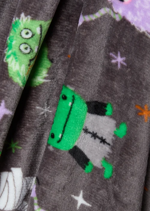 Grey Monsters Halloween Printed Throw Image 2