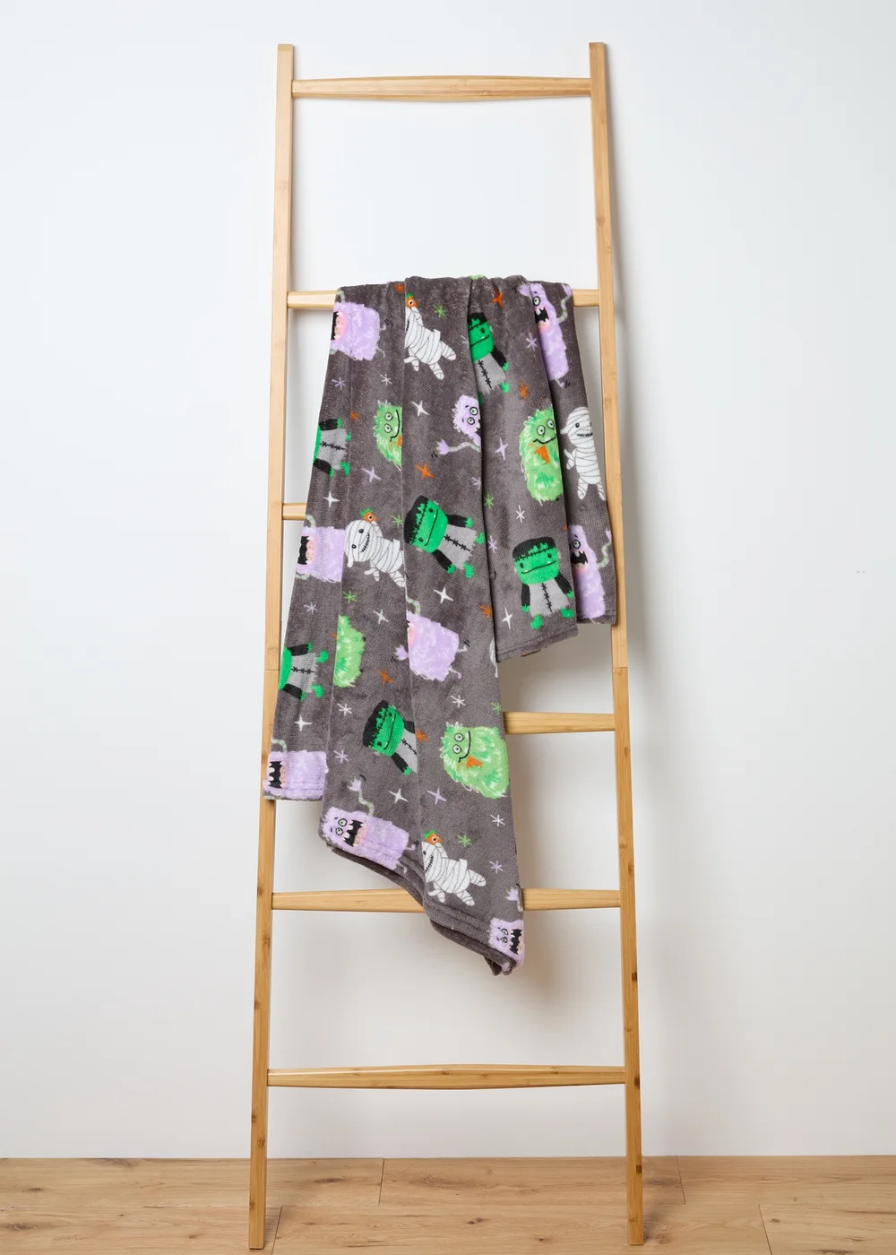 Grey Monsters Halloween Printed Throw Image 1