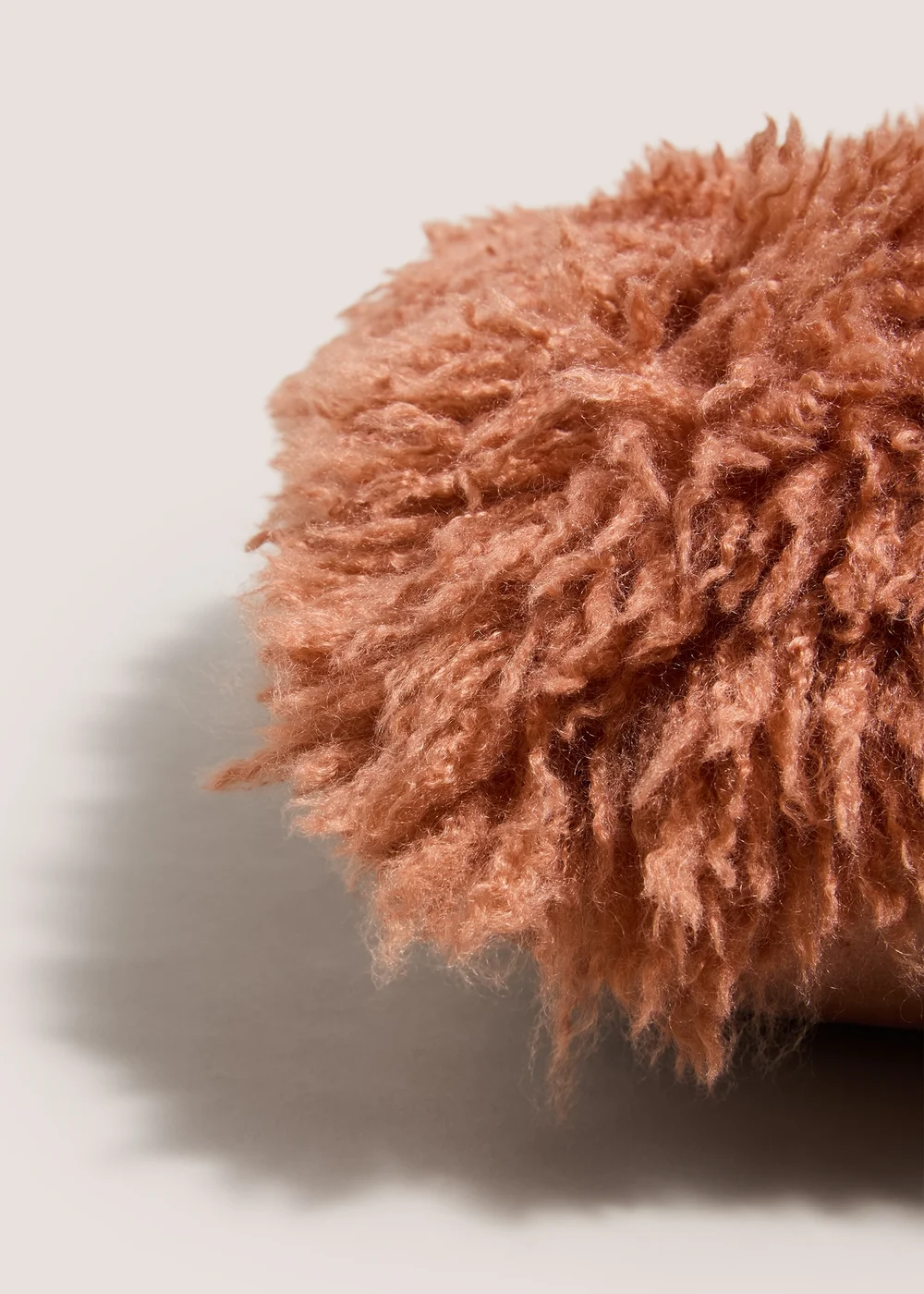 Orange Faux Fur Cushion Image 2