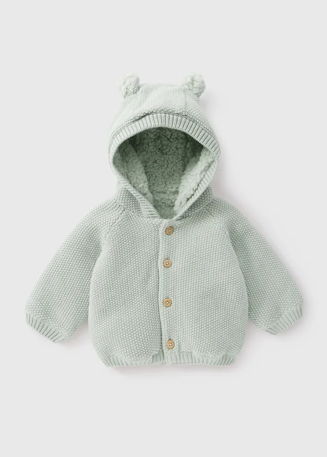 Baby Sage Borg Lined Cardigan (0-23mths)