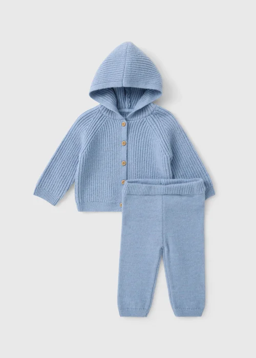 Baby Blue Hooded Top & Trouser Set (0-23mths) - Up to 1 Month Image 1