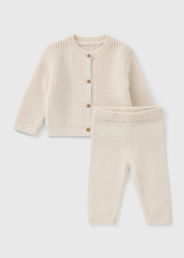 Baby Cream Knitted Top & Trouser Set (0-23mths)