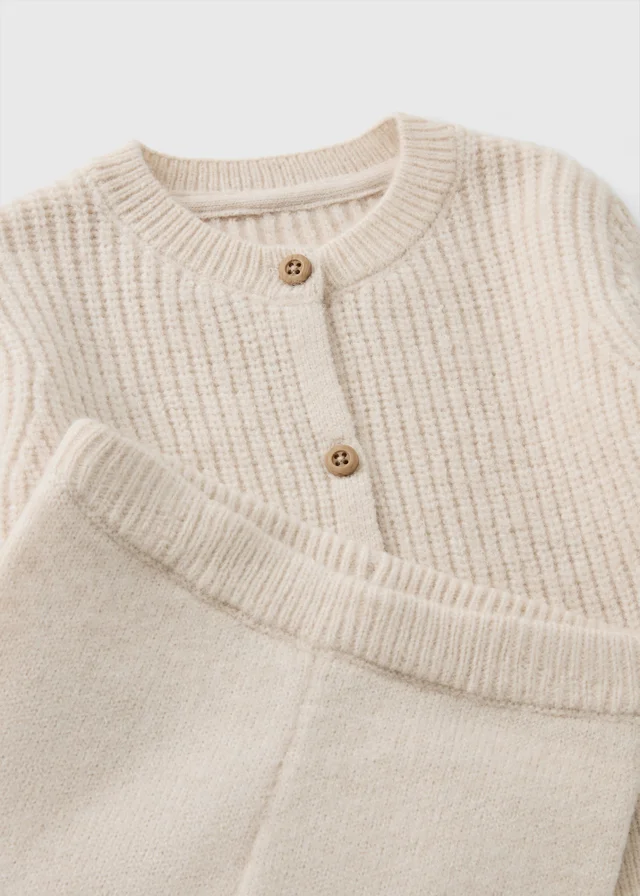 Baby Cream Knitted Top & Trouser Set (0-23mths)