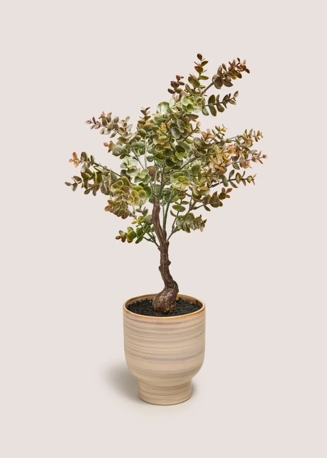Green Faux Eucalyptus Leaf Tree
