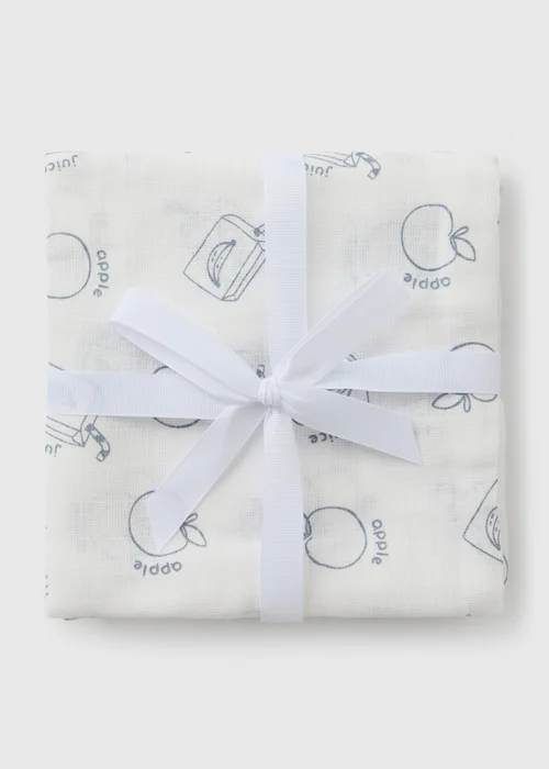3 Pack Baby Snack Stripe Muslin Cloths - One Size Image 1