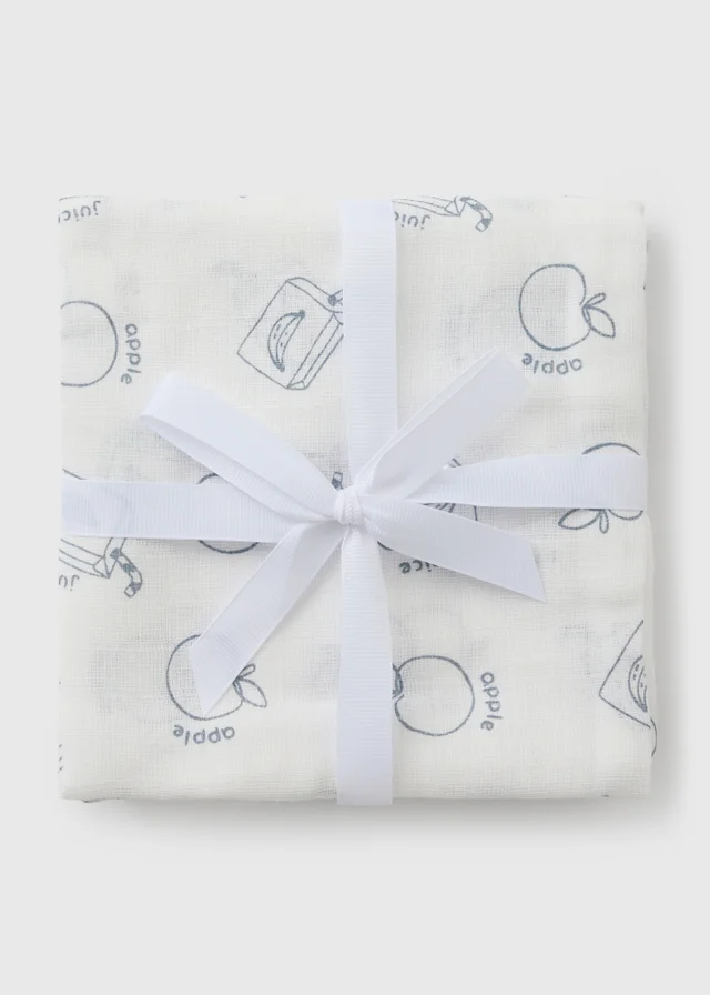 3 Pack Baby Snack Stripe Muslin Cloths