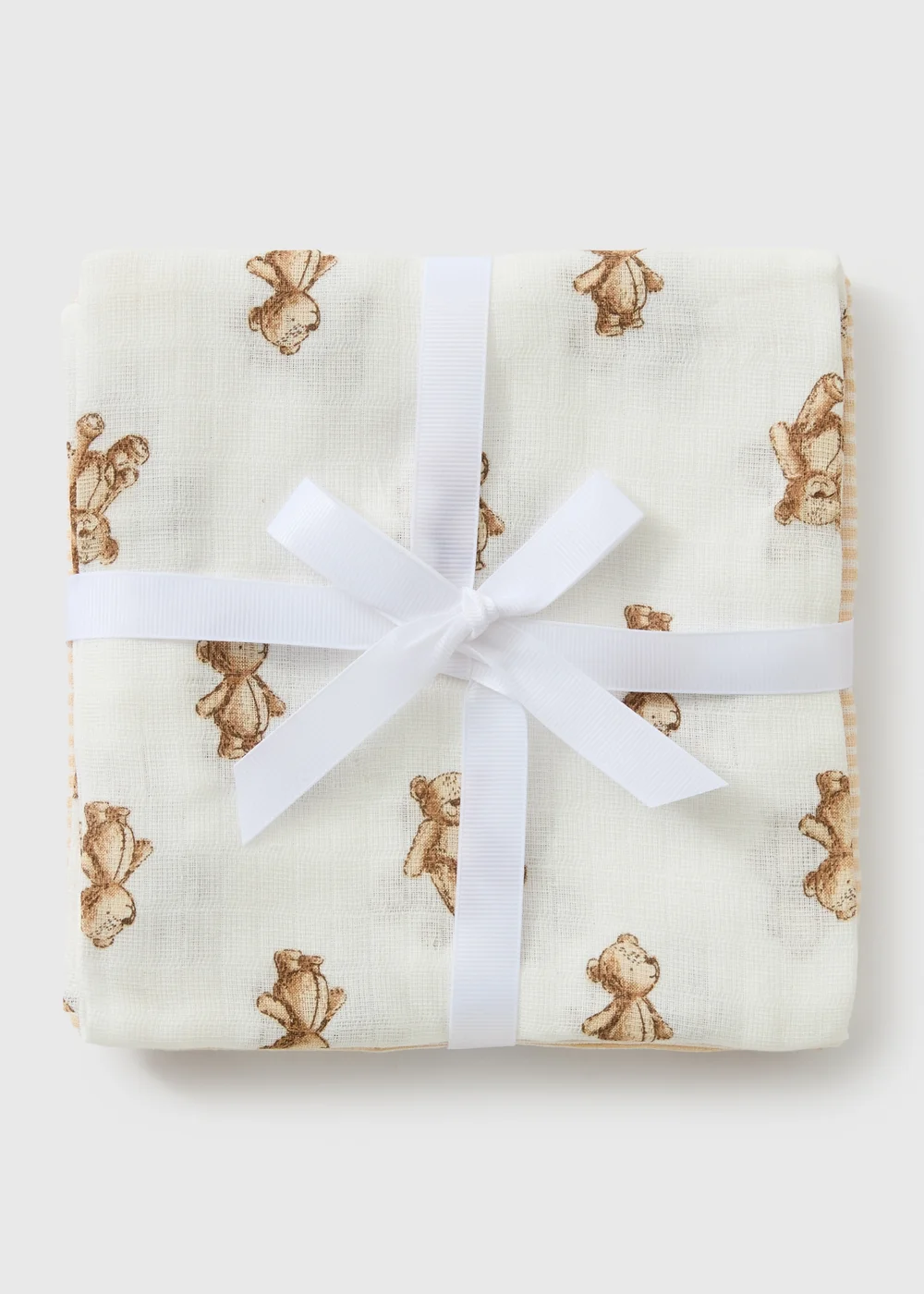 3 Pack Cream Baby Bear Muslin Cloth - One Size Image 1