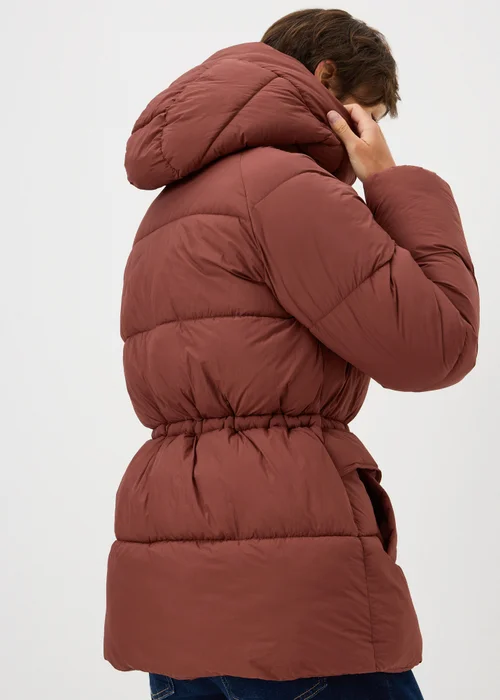 Terracotta Padded Mid-Length Coat - S Image 3