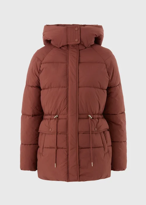 Terracotta Padded Mid-Length Coat - S Image 4