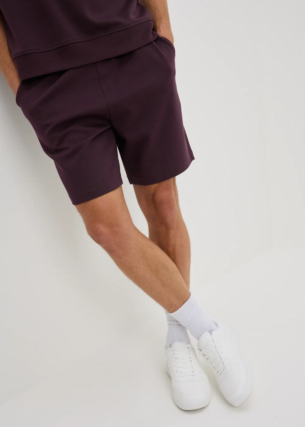 Burgundy Elevated Co Ord Jogger Shorts - XS Image 1