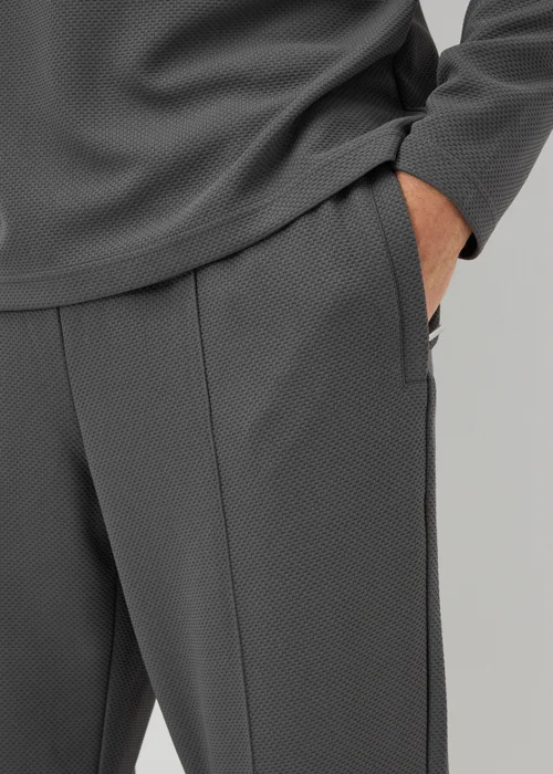 Dark Grey Jacquard Smart Co Ord Jogging Bottoms - XS Image 3