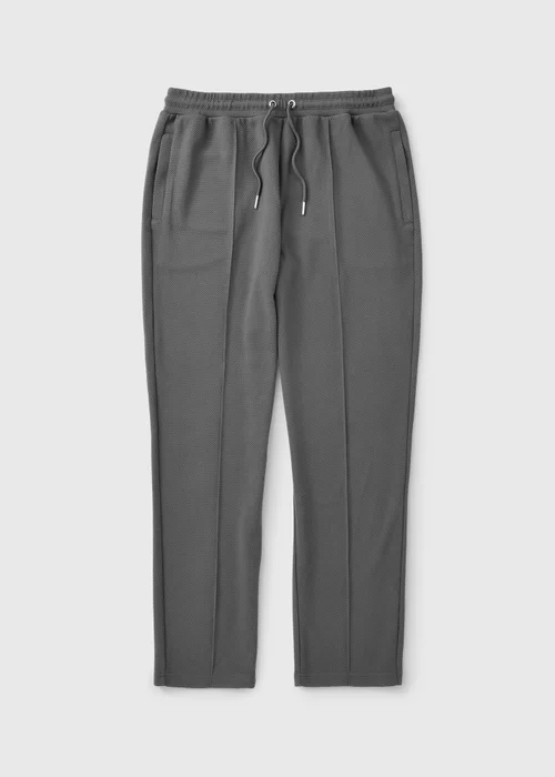 Dark Grey Jacquard Smart Co Ord Jogging Bottoms - XS Image 4