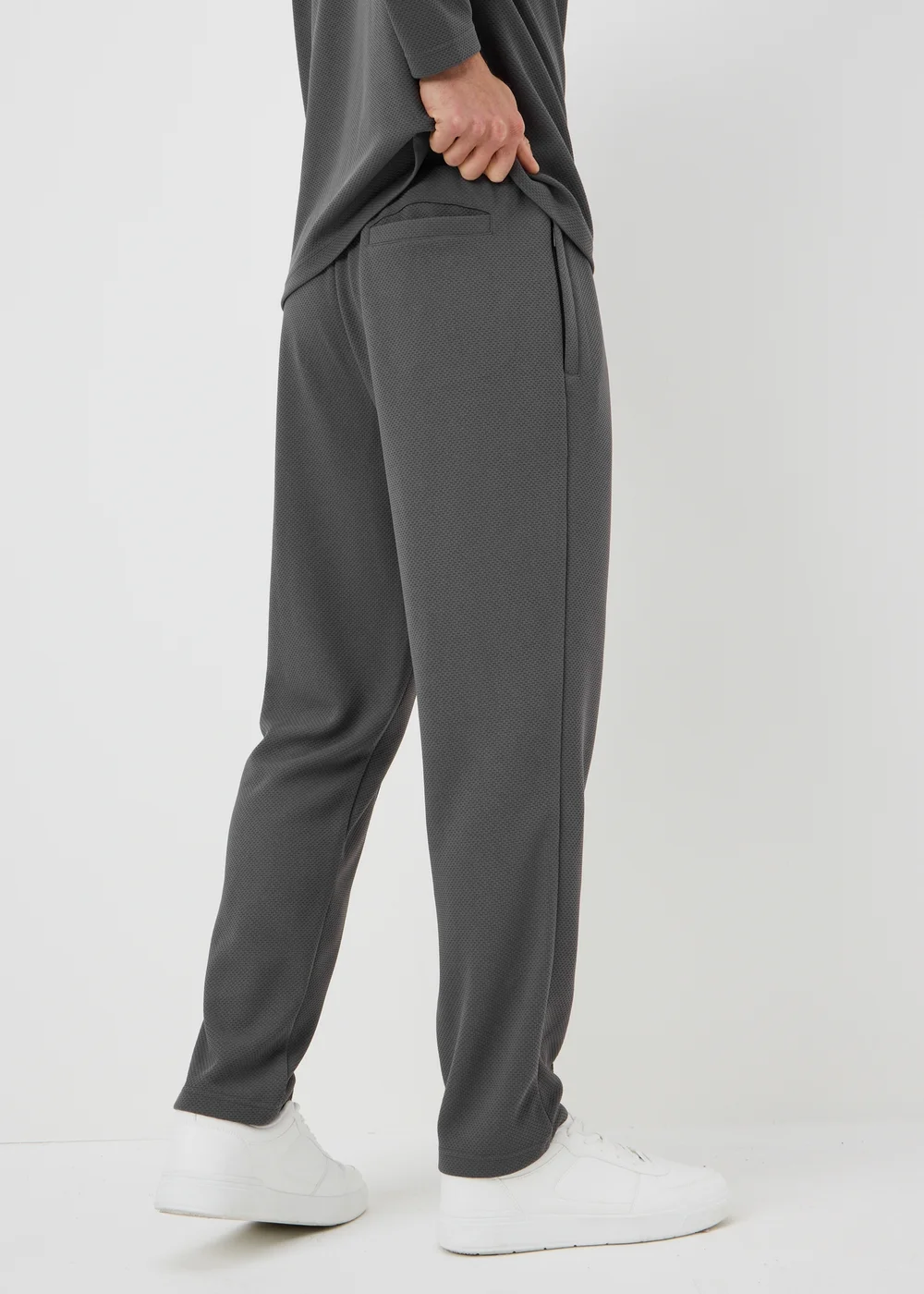 Dark Grey Jacquard Smart Co Ord Jogging Bottoms - XS Image 2