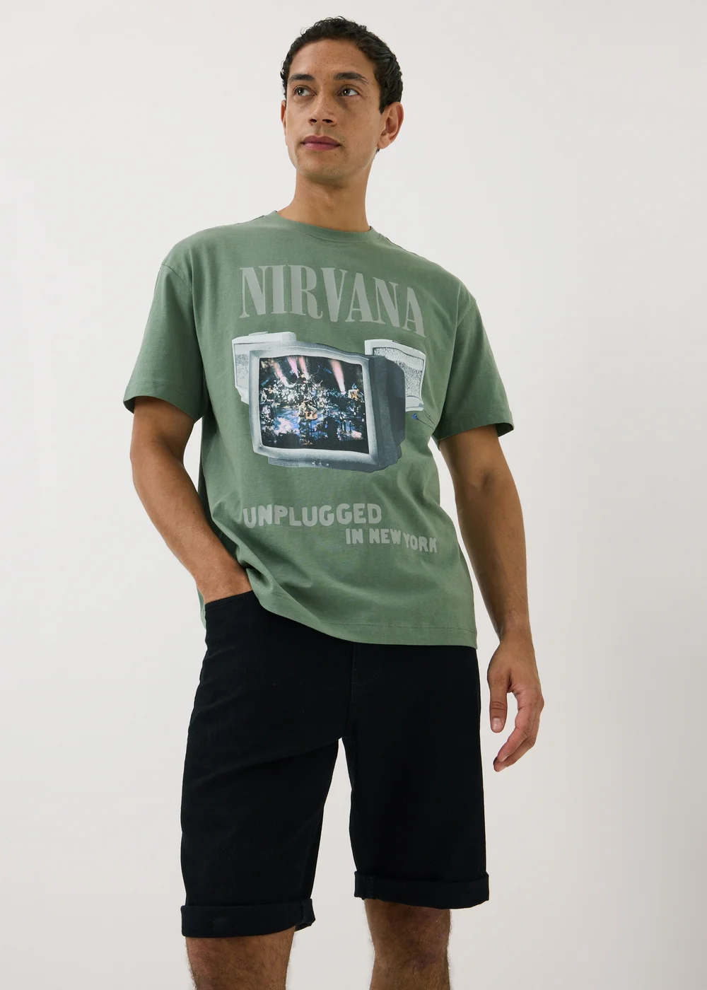 Green Nirvana Band T-Shirt - S Image 1