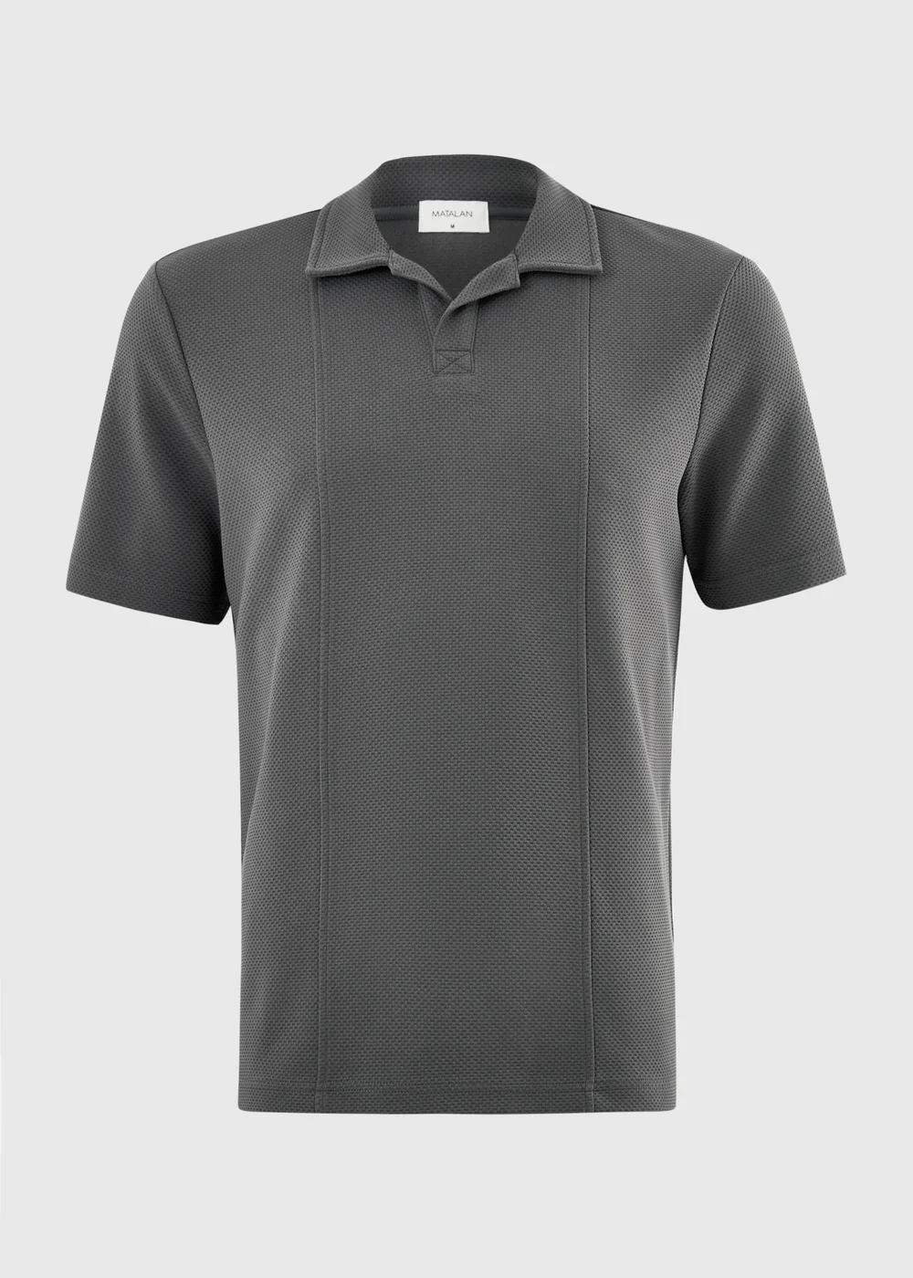 Dark Grey Jacquard Smart Co Ord Polo Shirt - S Image 4