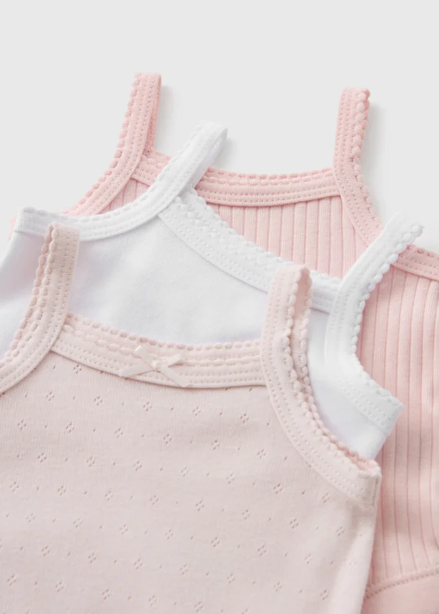 3 Pack Baby Pink Cami Bodysuits (0-23mths)