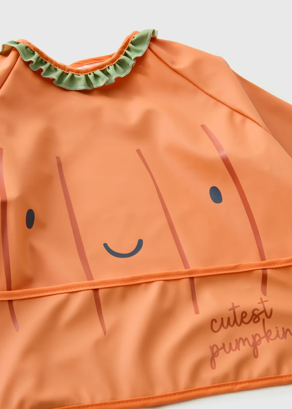 Baby Orange Pumpkin Coverall Bib - One Size Image 2