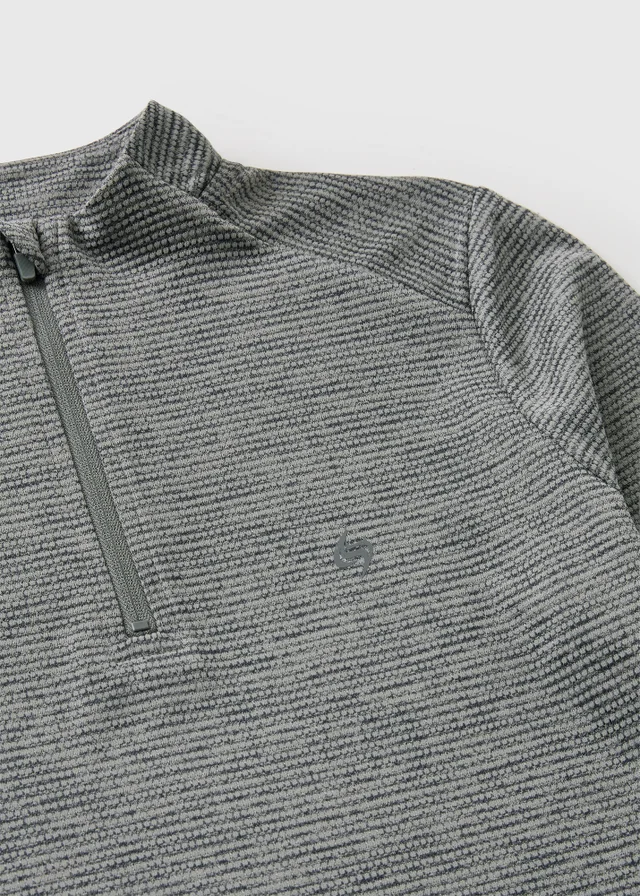 Souluxe Boys Grey 1/4 Zip Textured Sports Top (7-15yrs)