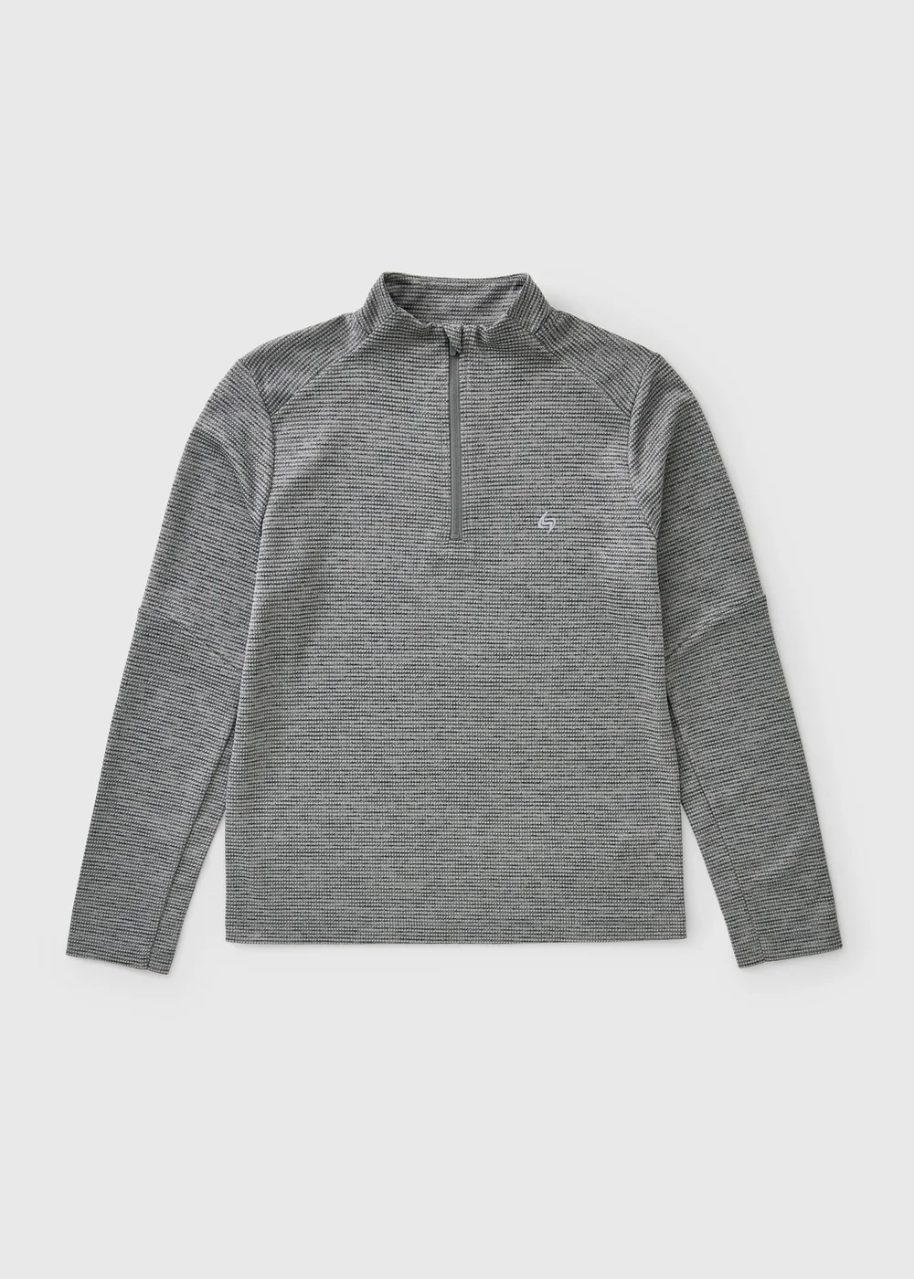 Souluxe Boys Grey 1/4 Zip Textured Sports Top (7-15yrs) - 7 Yrs Image 1