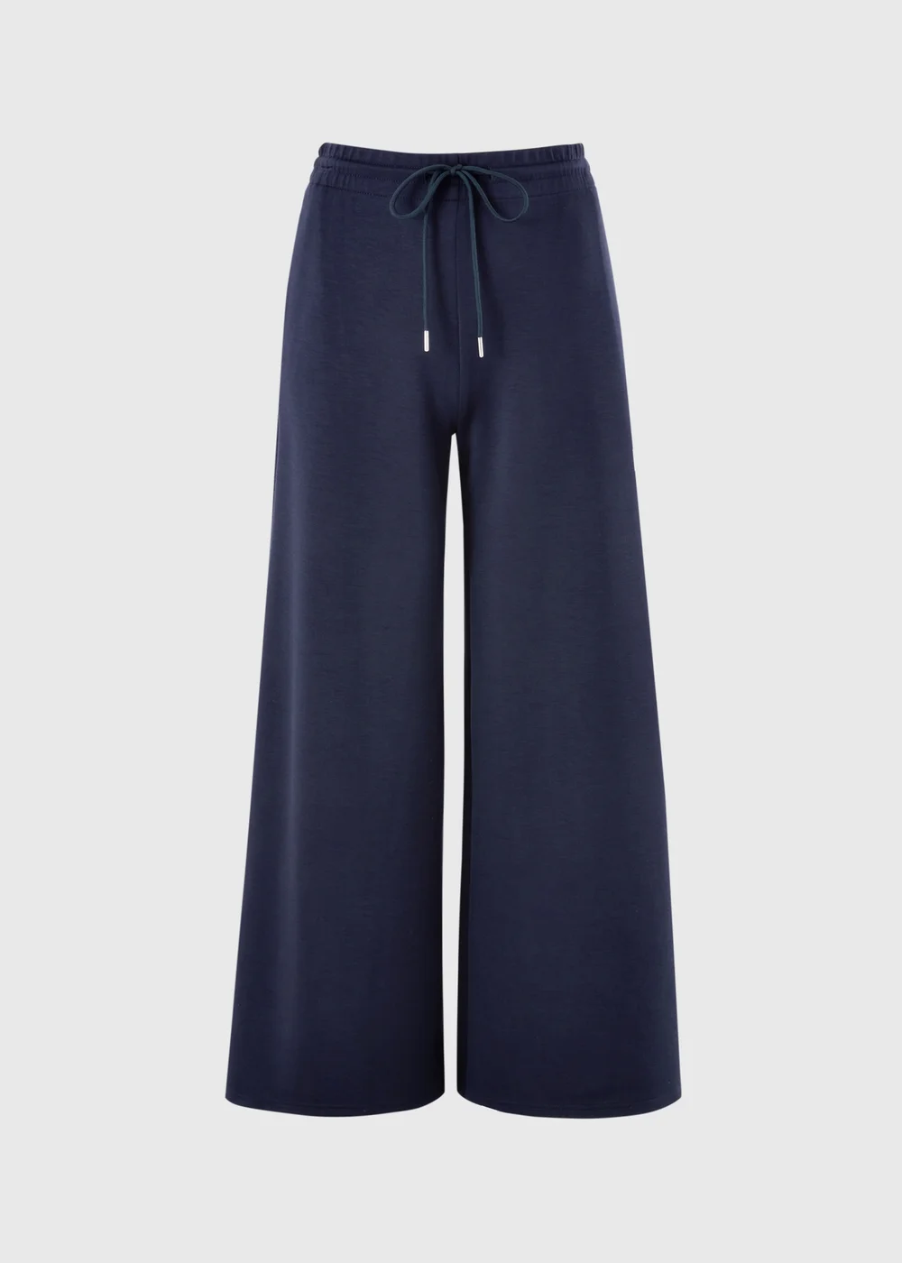 Navy Scuba Wide Leg Co Ord Trousers - 10/L31 Image 3