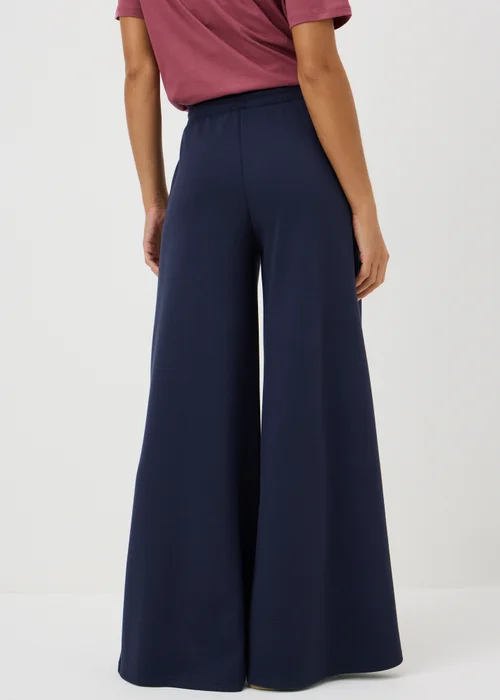 Navy Scuba Wide Leg Co Ord Trousers - 10/L31 Image 2