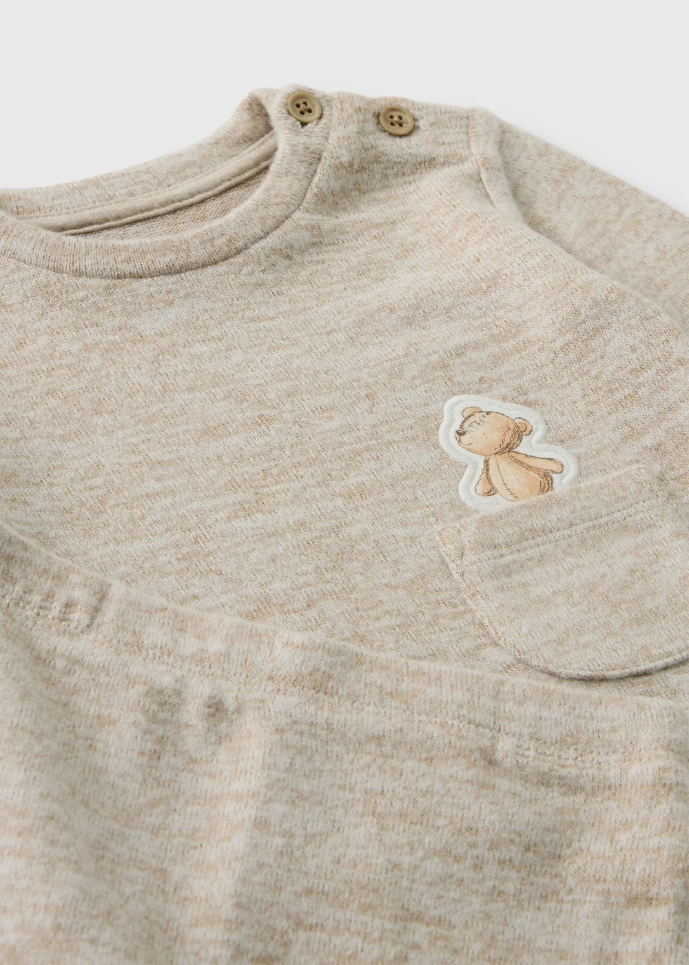 Baby Beige Patch Bear Top and Legging Set (0-18mths) - First Size Image 2