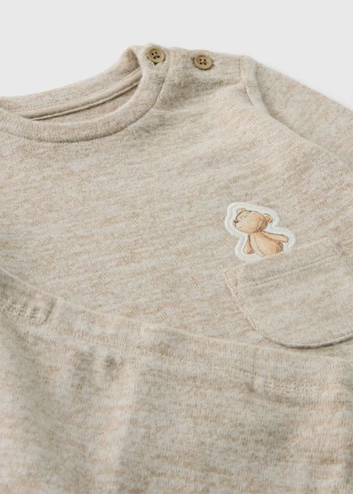 Baby Beige Patch Bear Top and Legging Set (0-18mths) - First Size Image 2