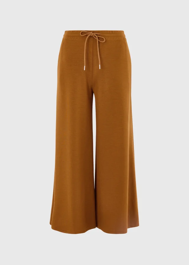 Tobacco Soft Touch Wide Leg Co Ord Trousers