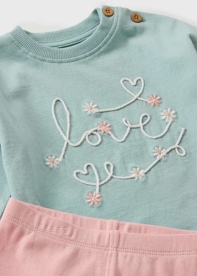 Baby Blue Love Sweatshirt & Legging Set (0-23mths)