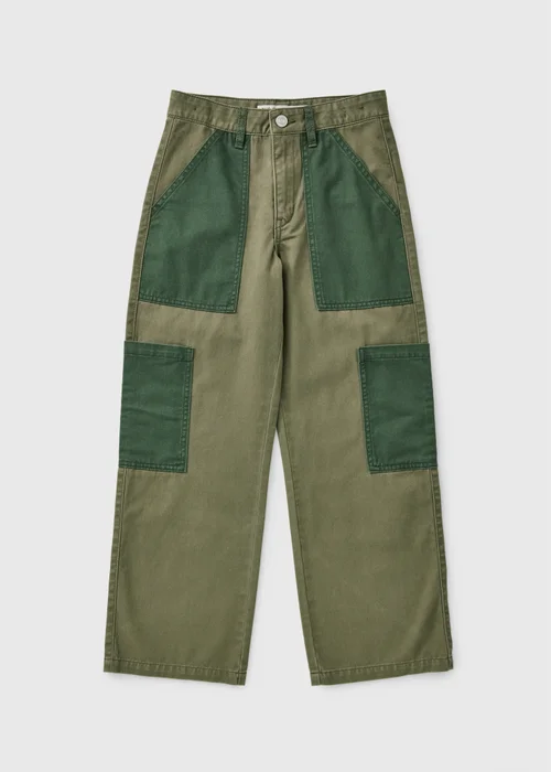 Girls Khaki Cargo Trousers (7-15yrs) - 7 Yrs Image 1