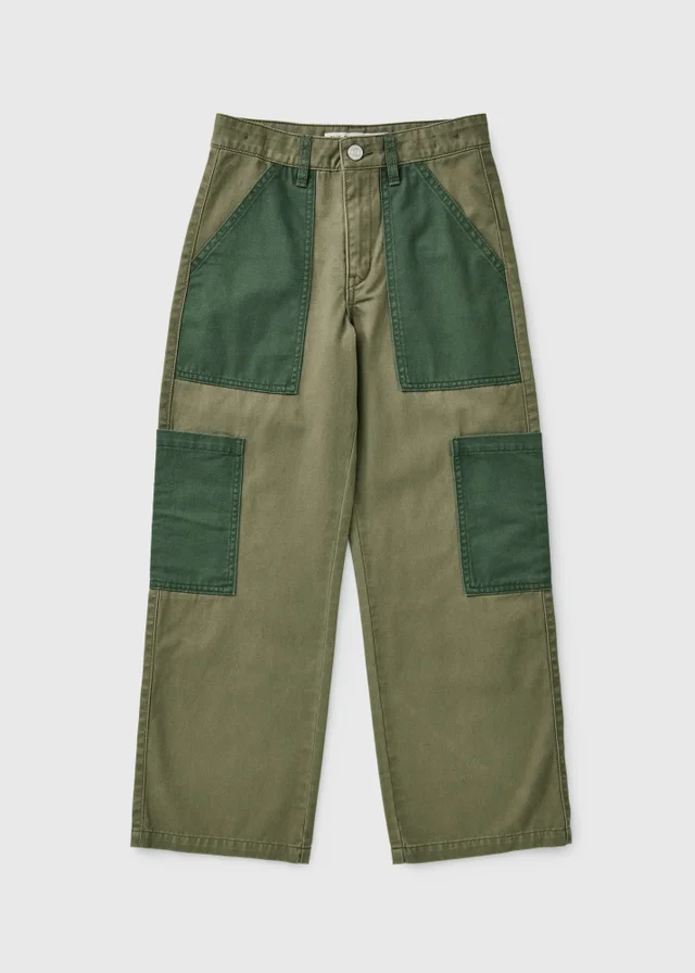 Girls Khaki Cargo Trousers (7-15yrs)