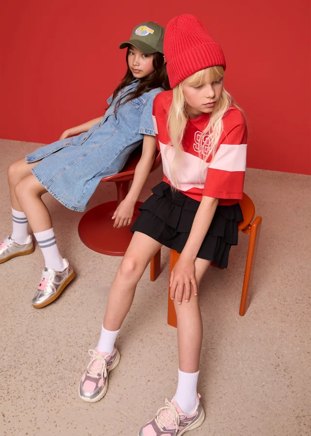 Girls Blue Short Sleeve Denim Dress (7-15yrs)
