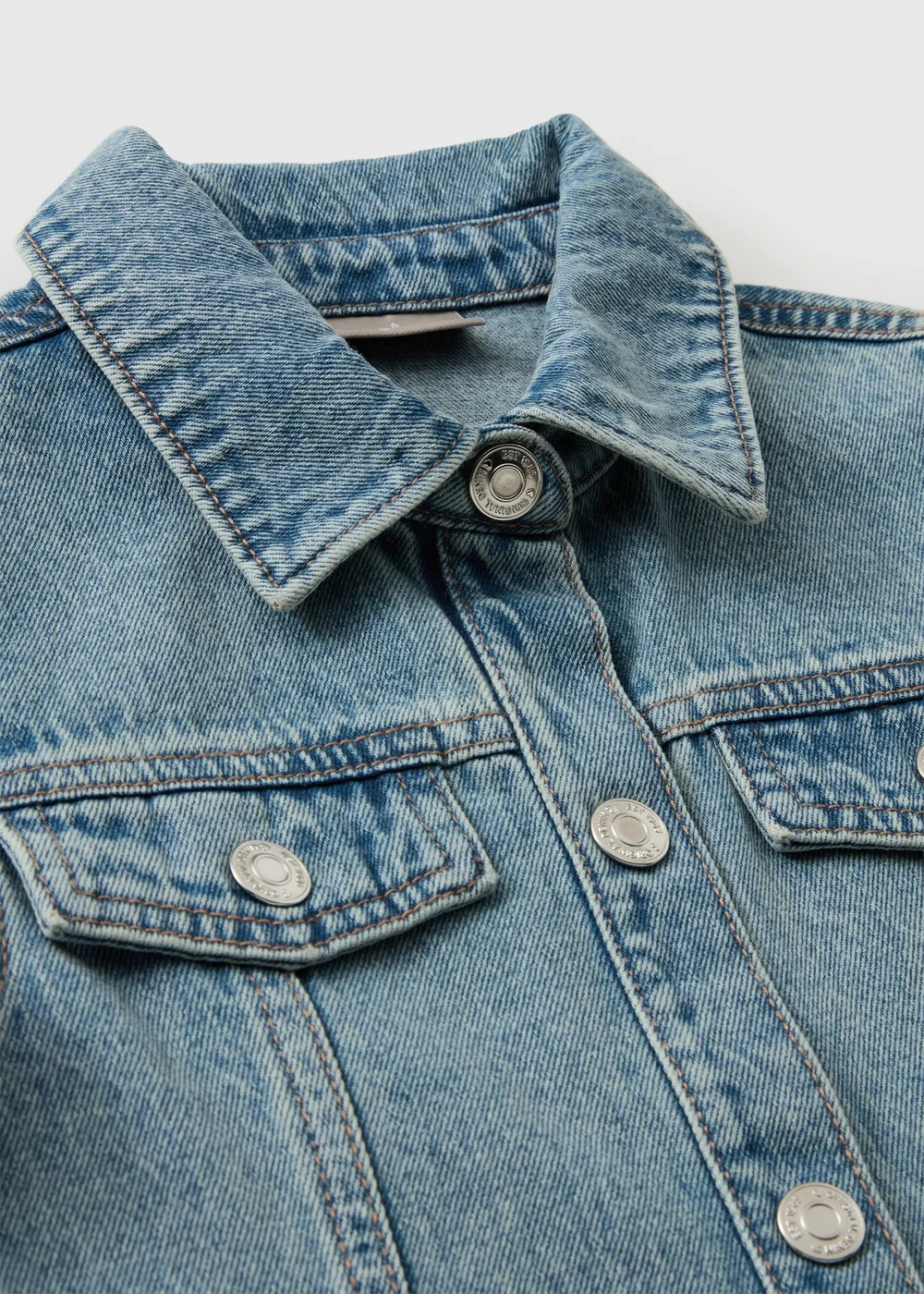 Girls Blue Short Sleeve Denim Dress (7-15yrs) - 15 Yrs Image 3