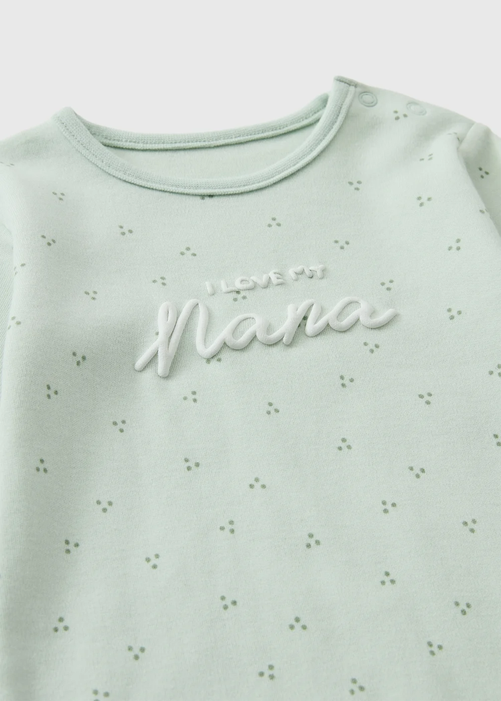 Baby Green Nana Slogan Sleepsuit (0-23mths) - First Size Image 2