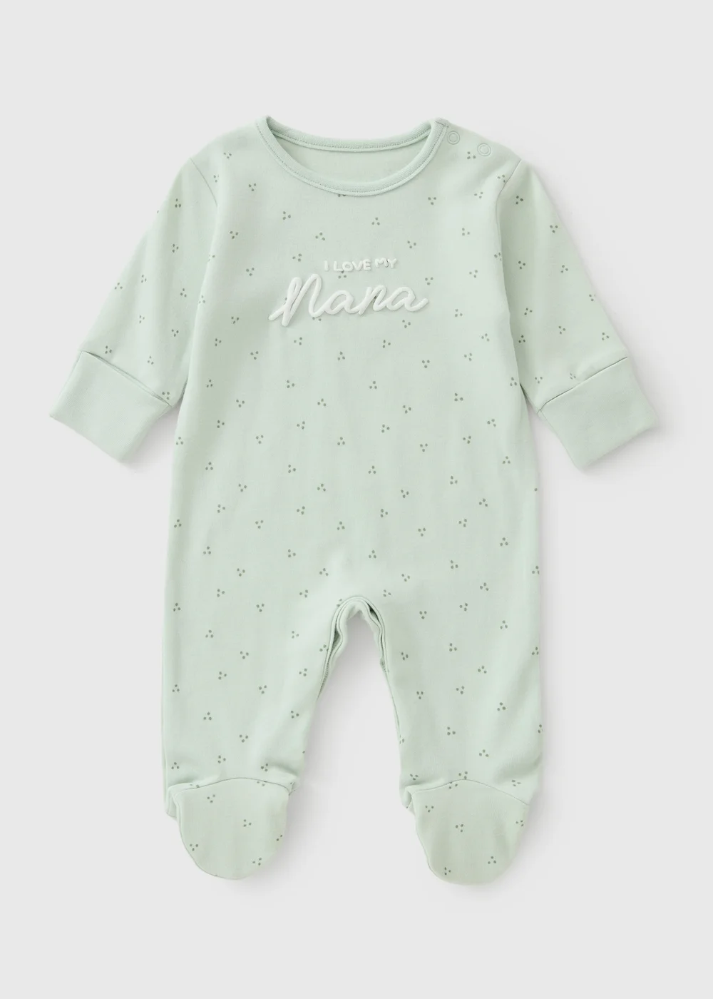 Baby Green Nana Slogan Sleepsuit (0-23mths) - First Size Image 1