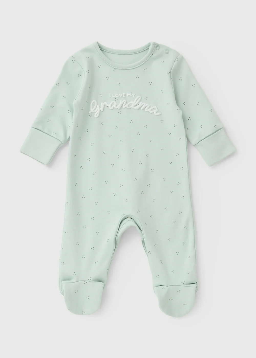 Baby Green Grandma Sleepsuit (0-18mths) - First Size Image 1