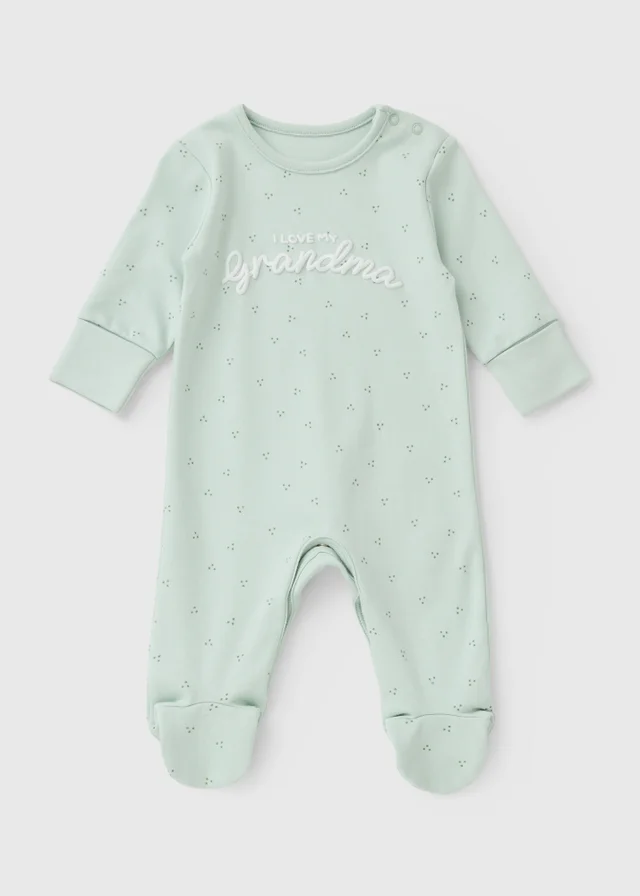 Baby Green Grandma Sleepsuit (0-18mths)