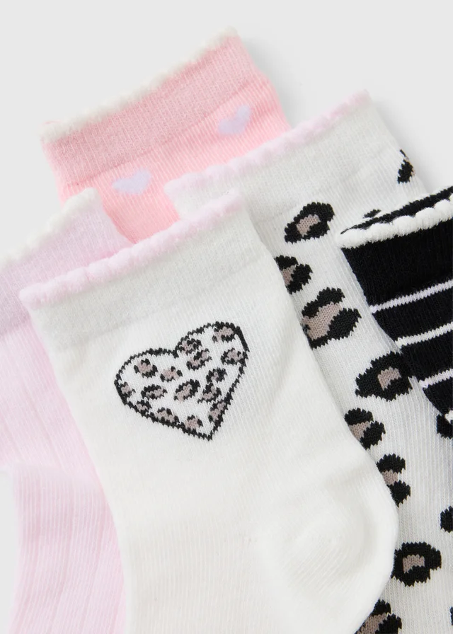 5 Pack Girls Ankle Socks (Younger 6-Older 6.5)