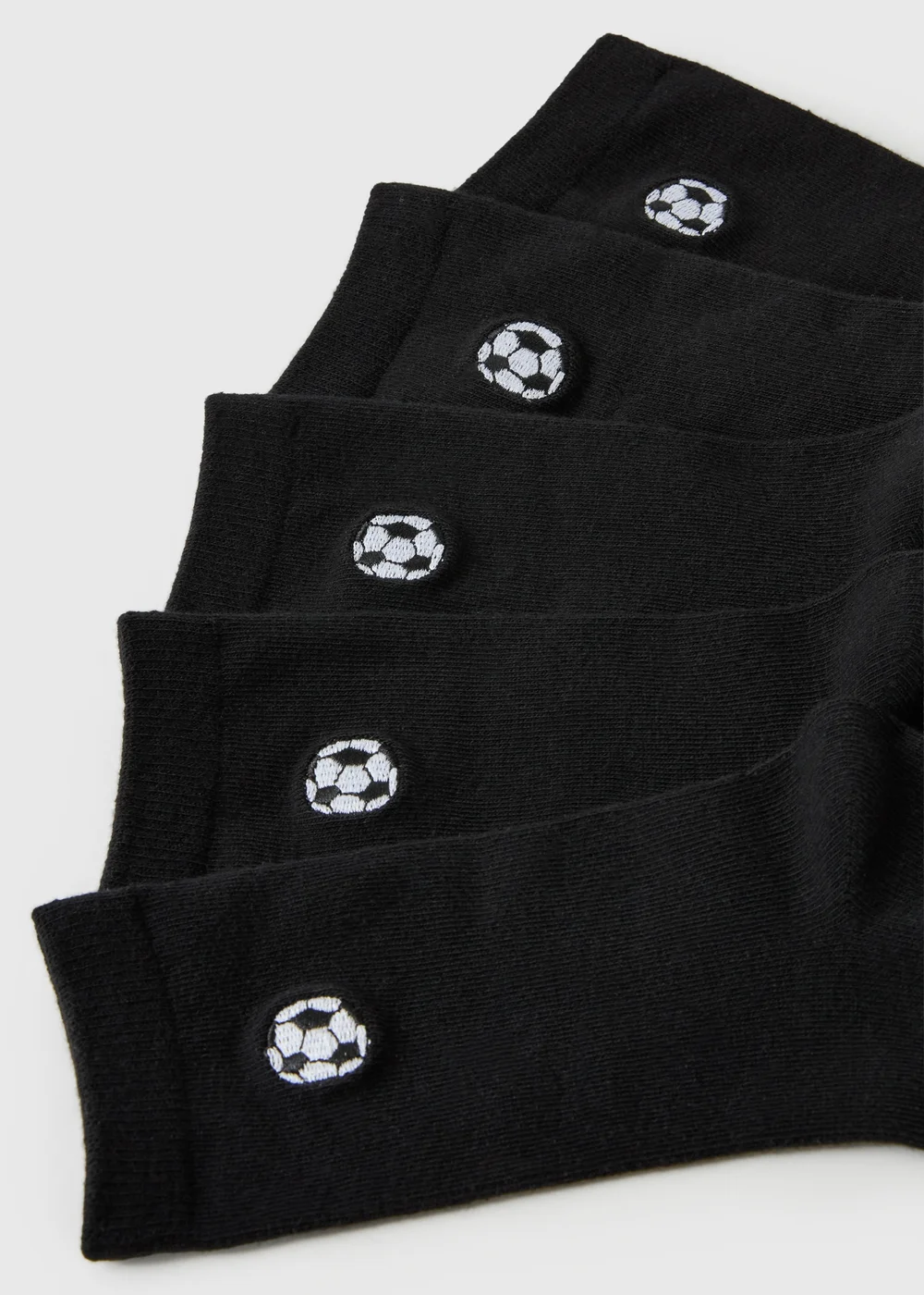5 Pack Boys Black Football Ankle Socks (Younger 6-Older 6.5) - 4-6.5 Image 2