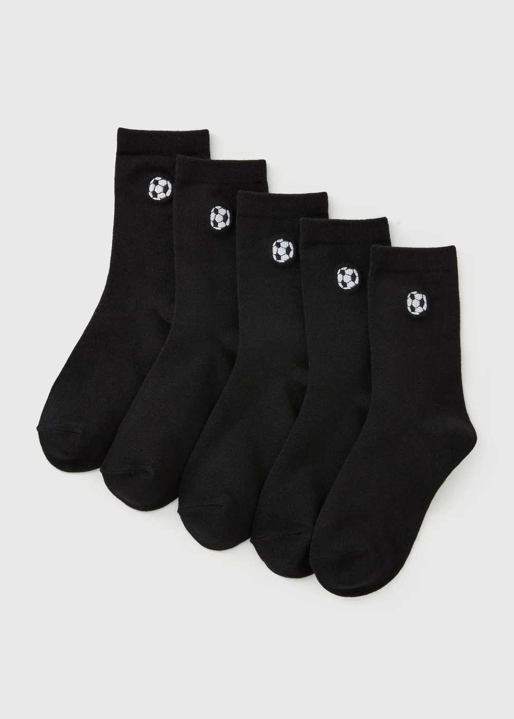 5 Pack Boys Black Football Ankle Socks (Younger 6-Older 6.5) - 4-6.5 Image 1