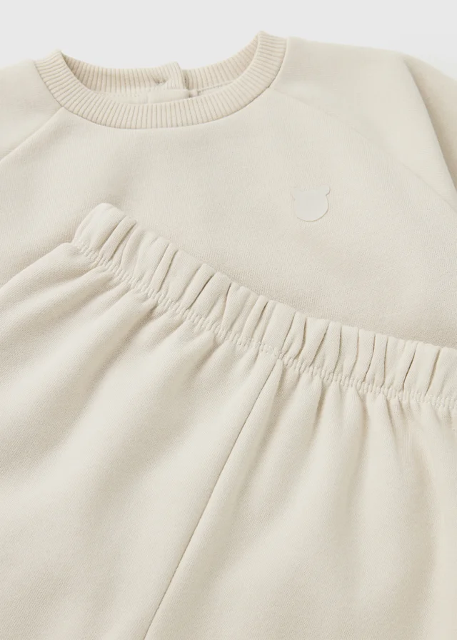 Baby Cream Sweatshirt & Jogging Bottom Set (0-23mths)