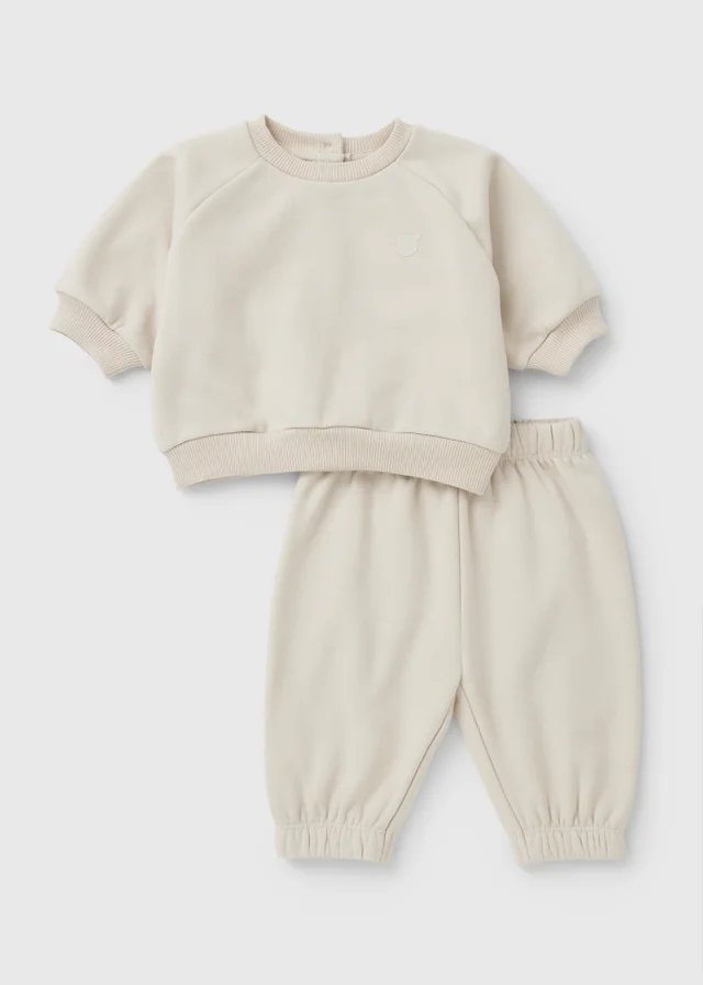 Baby Cream Sweatshirt & Jogging Bottom Set (0-23mths)