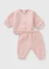 Baby Pink Sweatshirt & Jogging Bottoms Set (0-23mths) - Up to 1 Month Image 1