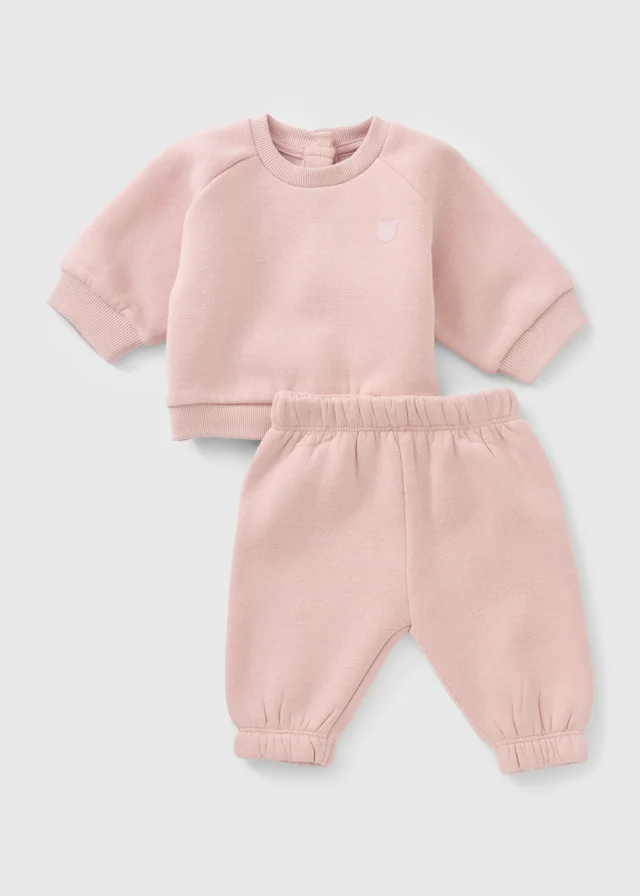 Baby Pink Sweatshirt & Jogging Bottoms Set (0-23mths)