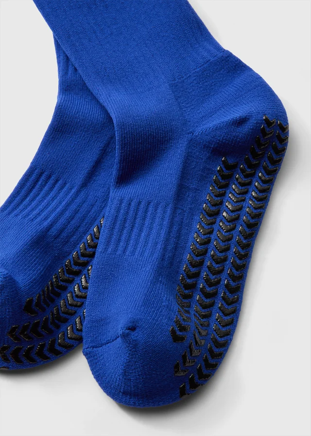 Blue Football Grip Ankle Socks